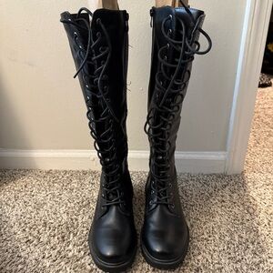 Torrid Women's Wide Width Wide Calf Black Lace-Up Boots